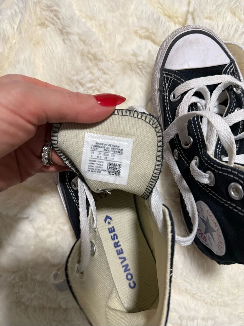 Converse Kids Black and White High-Top Canvas Sneakers